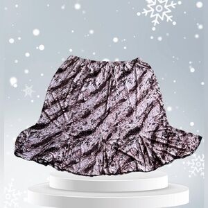 Jaclyn Smith Skirt Womens 2X Plus Brown Black Flare Lined Animal Print Side